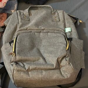 AFBP diaper bag gray with gold Accents